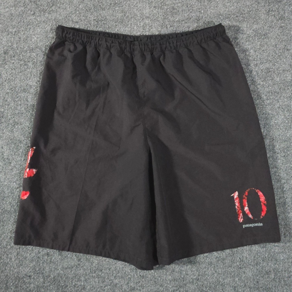 Patagonia Shorts Mens Small Black Running Polyester Athletic Shorts #10 Red
